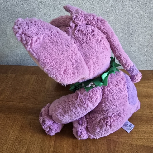 Disney Lilo & Stitch Hawaiian Angel Pink Plush with Satin Lei Flowers 12" - Picture 7 of 9